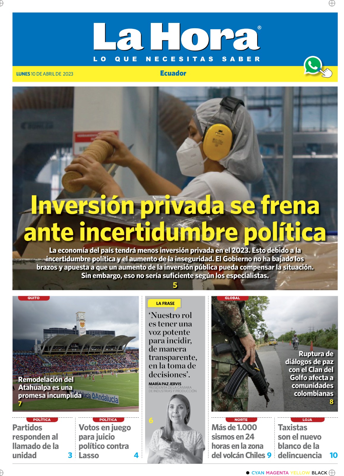 Nacional 10 de abril, 2023 Diario La Hora