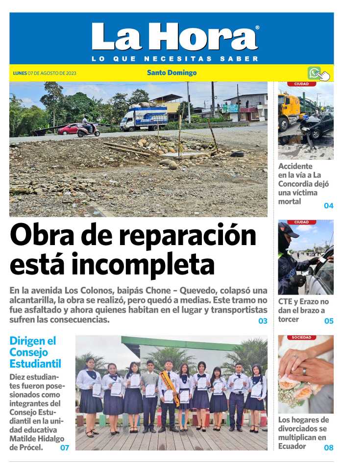 Santo Domingo: 07 De Agosto, 2023 – Diario La Hora