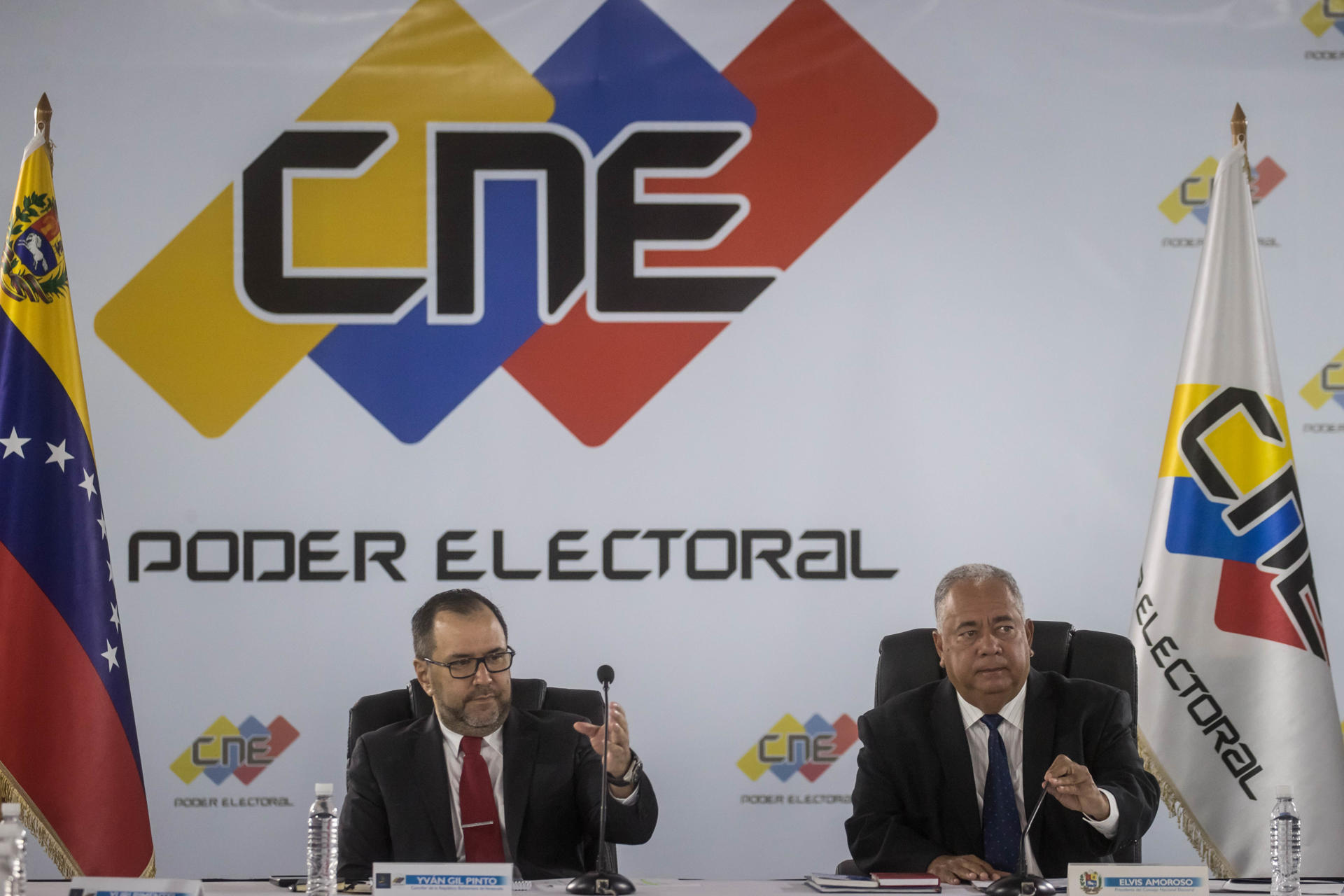 Comicios. Integrantes del Consejo Nacional Electoral de Venezuela. EFE