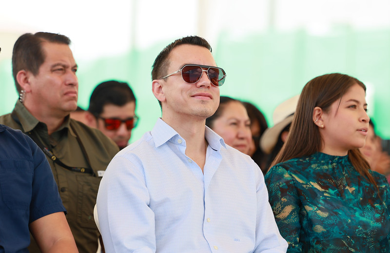 MANDATARIO. Presidente Daniel Noboa participó de un evento en Manabí, en diciembre. (Foto: Presidencia Ecuador)